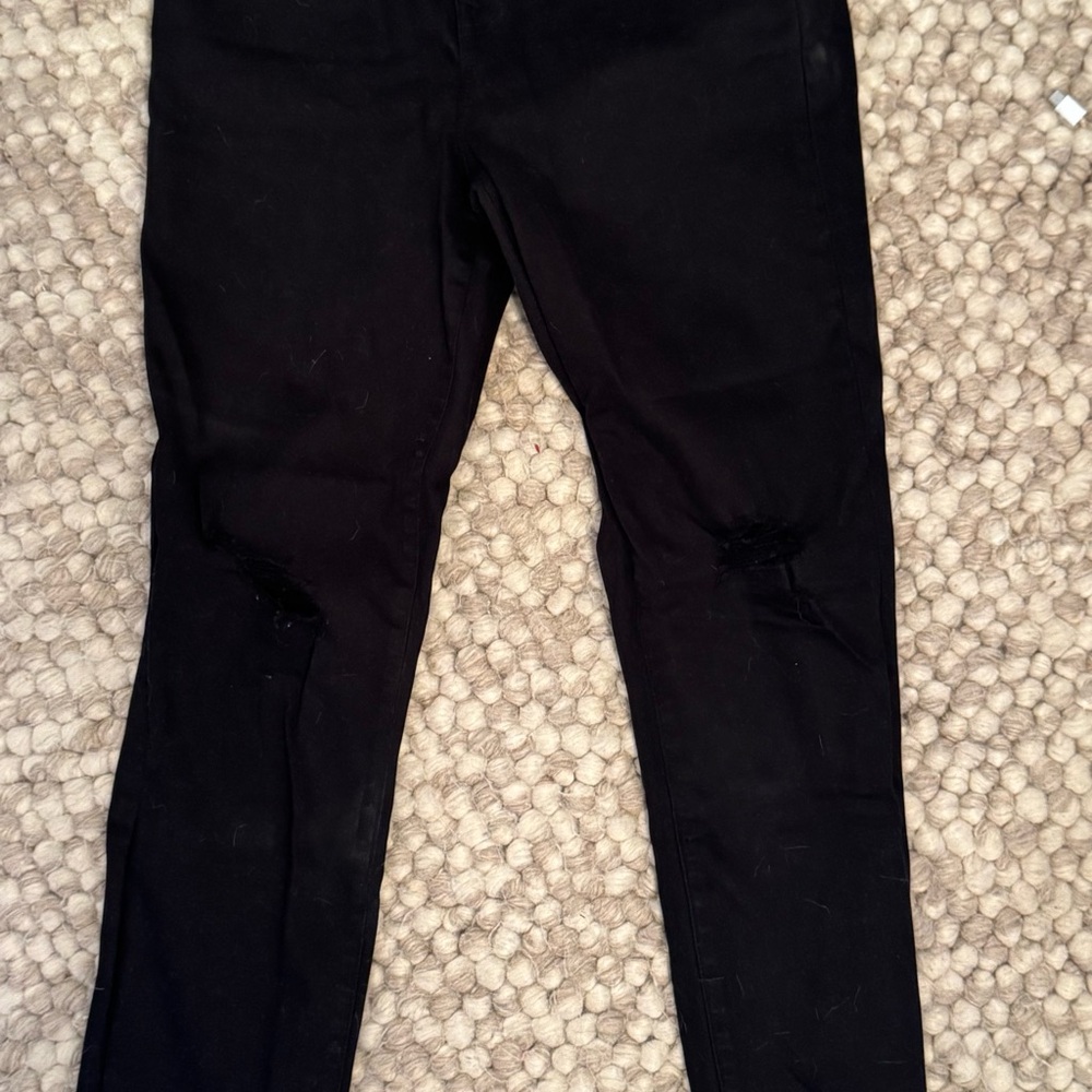 J BRAND ALANA HIGH RISE CROPPED BLACK SKINNY JEANS